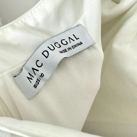 MAC DUGGAL Sequin Sheath Gown in White Size US 10 - Picture 4 of 8